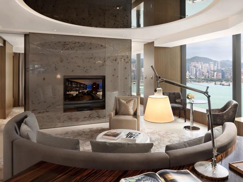 Hotel Icon Χονγκ Κονγκ Εξωτερικό φωτογραφία The living room of a 3,000-square-foot (280-square-meter) apartment at The Ritz-Carlton, Hong Kong